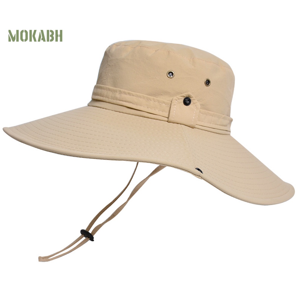 Mũ Tai Bèo Vành Rộng Có Dây Rút Chống Tia UV Chống Nắng Thoáng Khí Khô Nhanh Thời Trang Mùa Hè Cho Nam