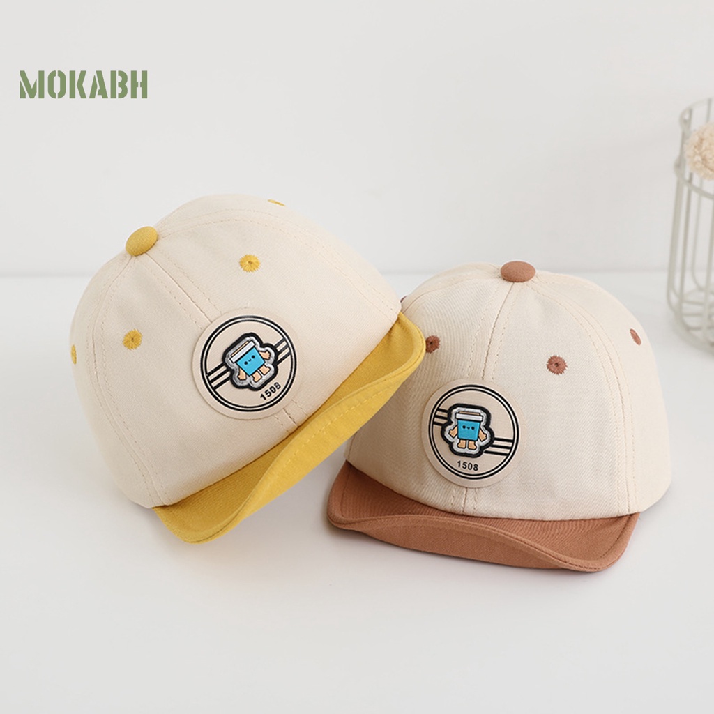 [Mok Abh] Mũ Bóng Chày Vành Tròn Mềm Mại Họa Tiết Hoạt Hình Phong Cách Hàn Quốc Có Thể Điều Chỉnh Kích Cỡ