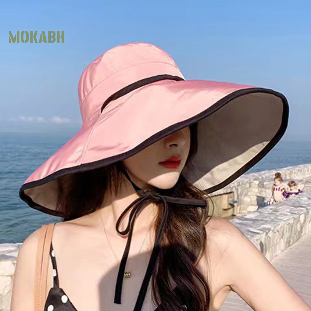 Nón Tai Bèo Vành Rộng Chống Tia UV Điều Chỉnh Được Kích Thước Thời Trang Đi Biển Cho Nữ