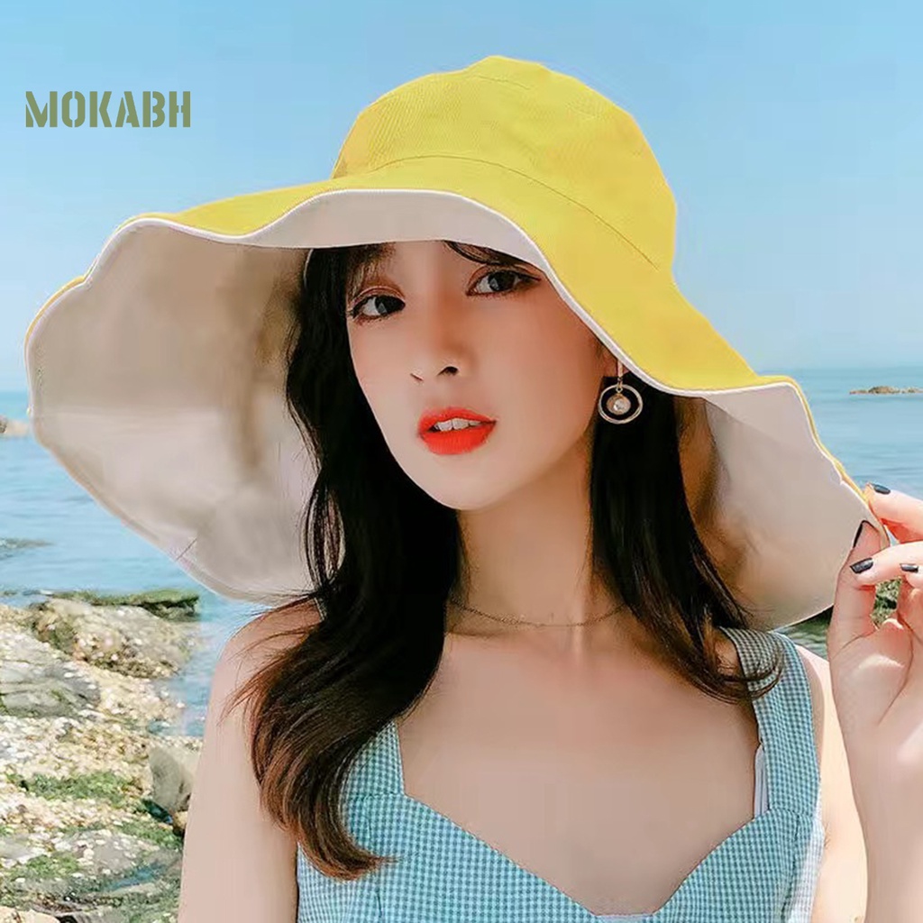 Nón Tai Bèo Hai Lớp Cách Nhiệt Chống Tia UV Màu Sắc Đơn Giản Dành Cho Nữ