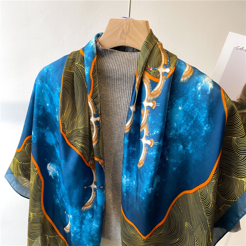 Khăn Quàng Cổ Hình Vuông Cỡ Lớn 110cm Chất Liệu Satin Thời Trang Mùa Hè Dễ Phối Đồ