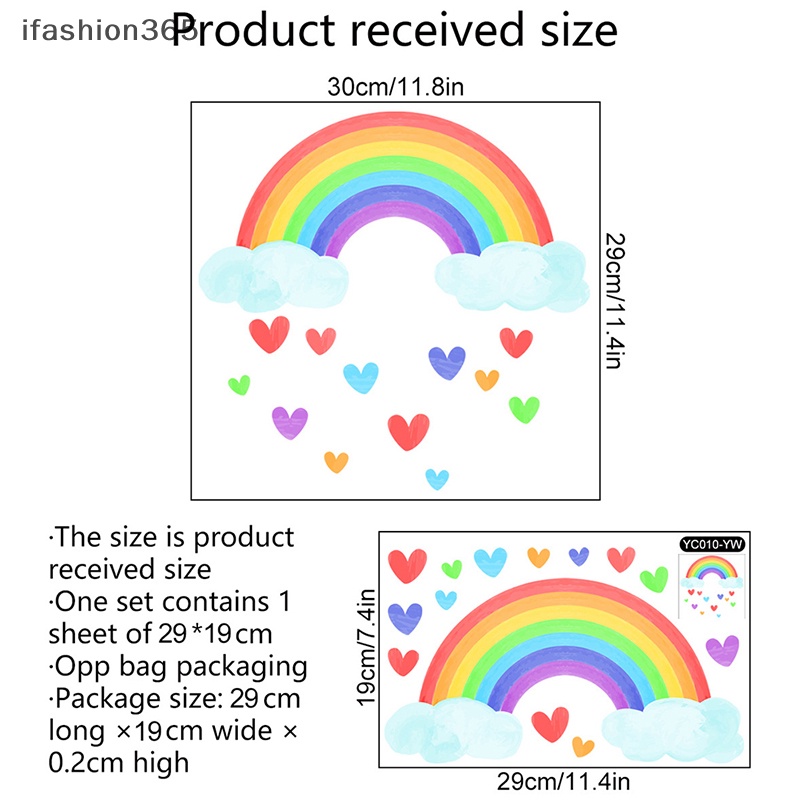 [ifashion365] Đề Can Dán Tường Dạ Quang Hình Đám Mây Và Trái Tim Hoạt Hình Trang Trí Phòng Bé / Phòng Trẻ Em