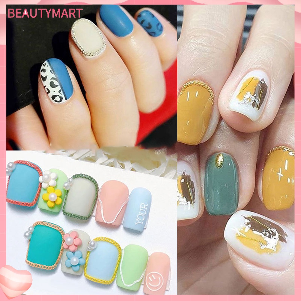 Bộ 12 Phụ Kiện Trang Trí Móng Tay 3D Bằng Kim Loại Thời Trang Cho Nữ