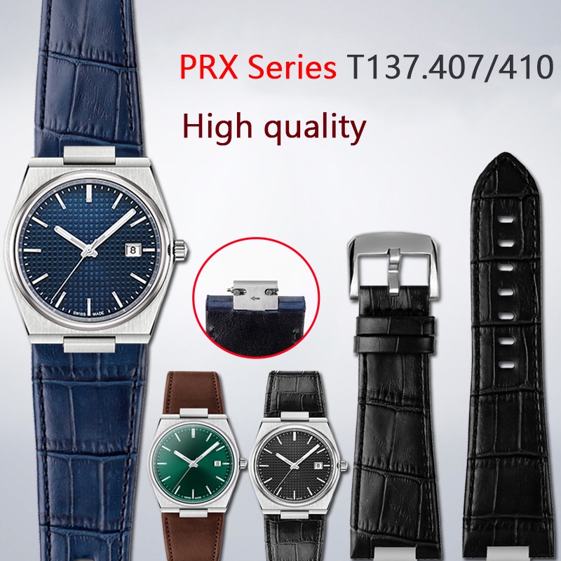 Dây Đeo Thay Thế Bằng Da Bò Thật Cho Đồng Hồ Tissot PRX Series T137.407 / 410