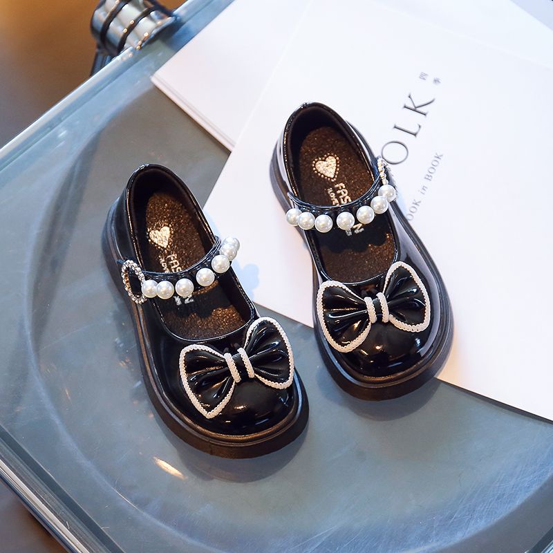 Giày Búp Bê Bé Gái Quai Ngang Đính Ngọc Giày Công Chúa Khoá Dán Nơ Viền Da Siêu Mềm Cho Bé 1-10 Tuổi [giaydeptreemkieusa