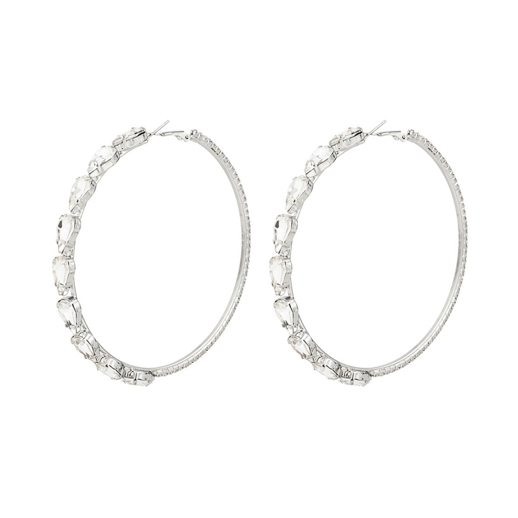 1 Đôi Bông Tai Hình Tròn Lớn Màu Sáng