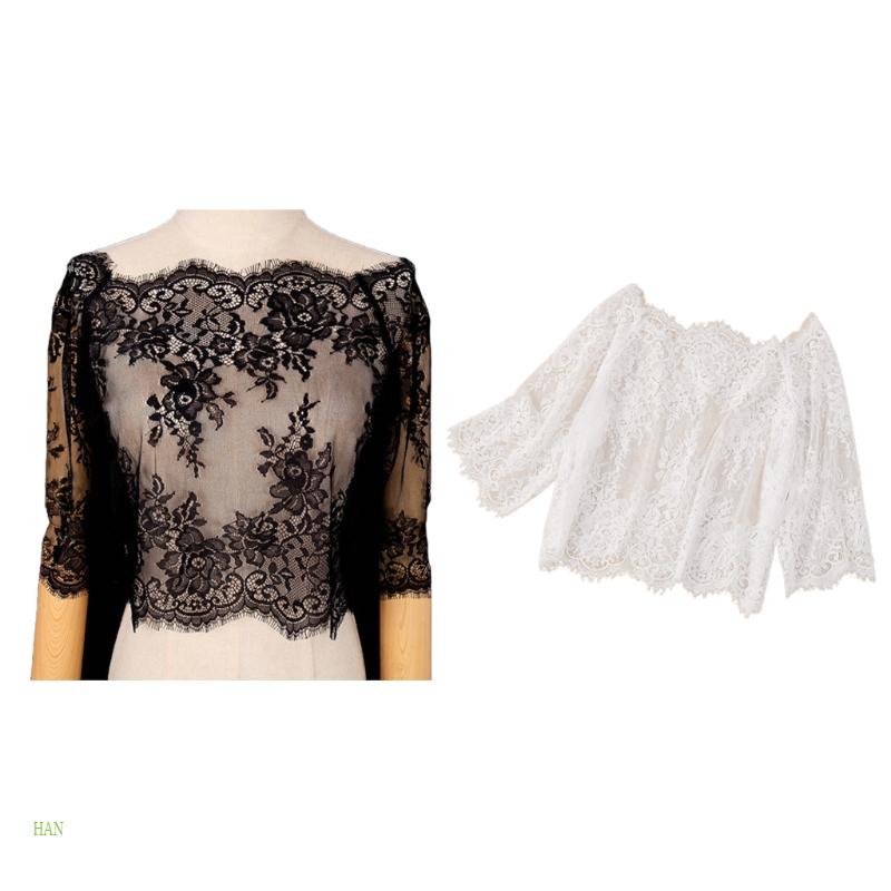 Vỏ Bọc Cổ Áo Sơ Mi Giả Họa Tiết Ren Lỗ Tháo Rời Được Trang Trí