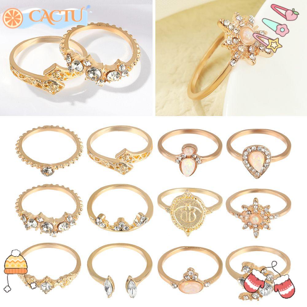 Bộ Nhẫn Hình Trái Tim Phong Cách Gothic Punk Cổ Điển