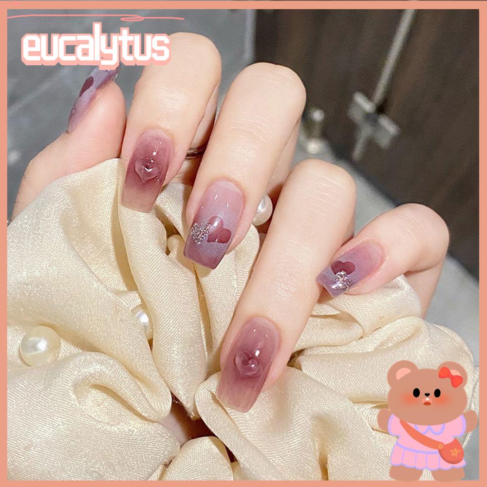 Bộ 24 Móng Tay Giả Đầu Vuông Che Phủ Toàn Diện