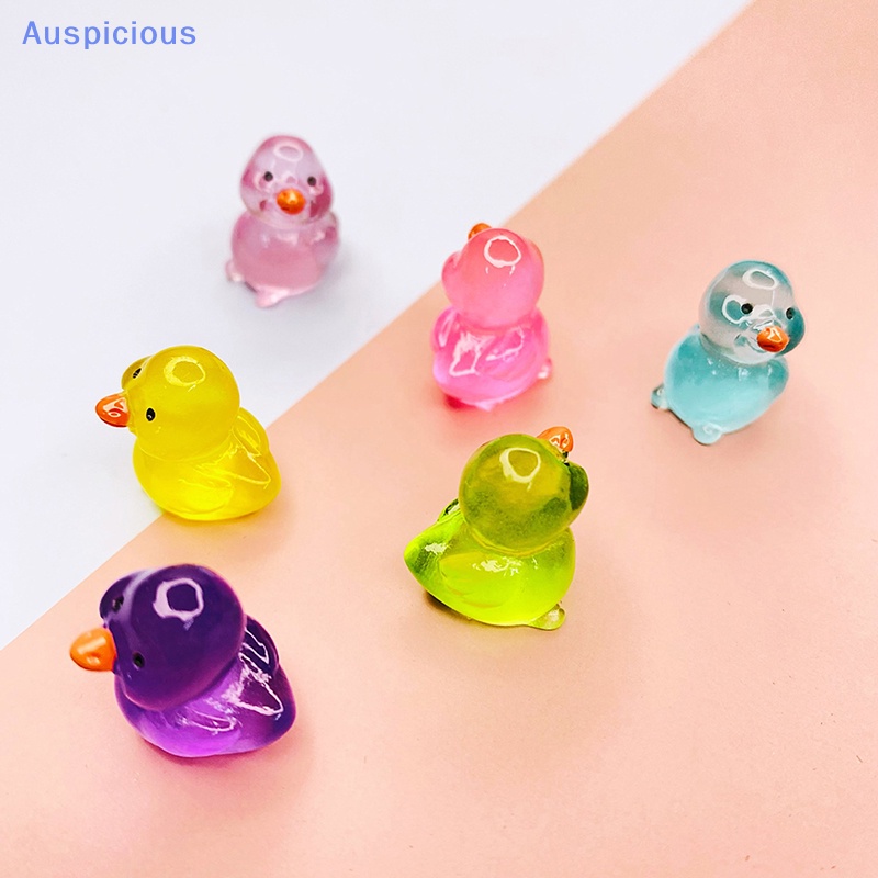 Set 2 Mô Hình Chú Vịt Mini Bằng Nhựa Resin Dạ Quang Trang Trí Tiểu Cảnh / Sân Vườn