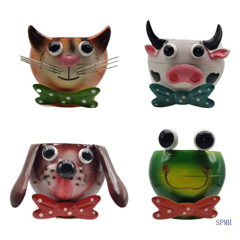 Chậu Hoa Bằng Kim Loại Hình Động Vật Dễ Thương Sáng Tạo