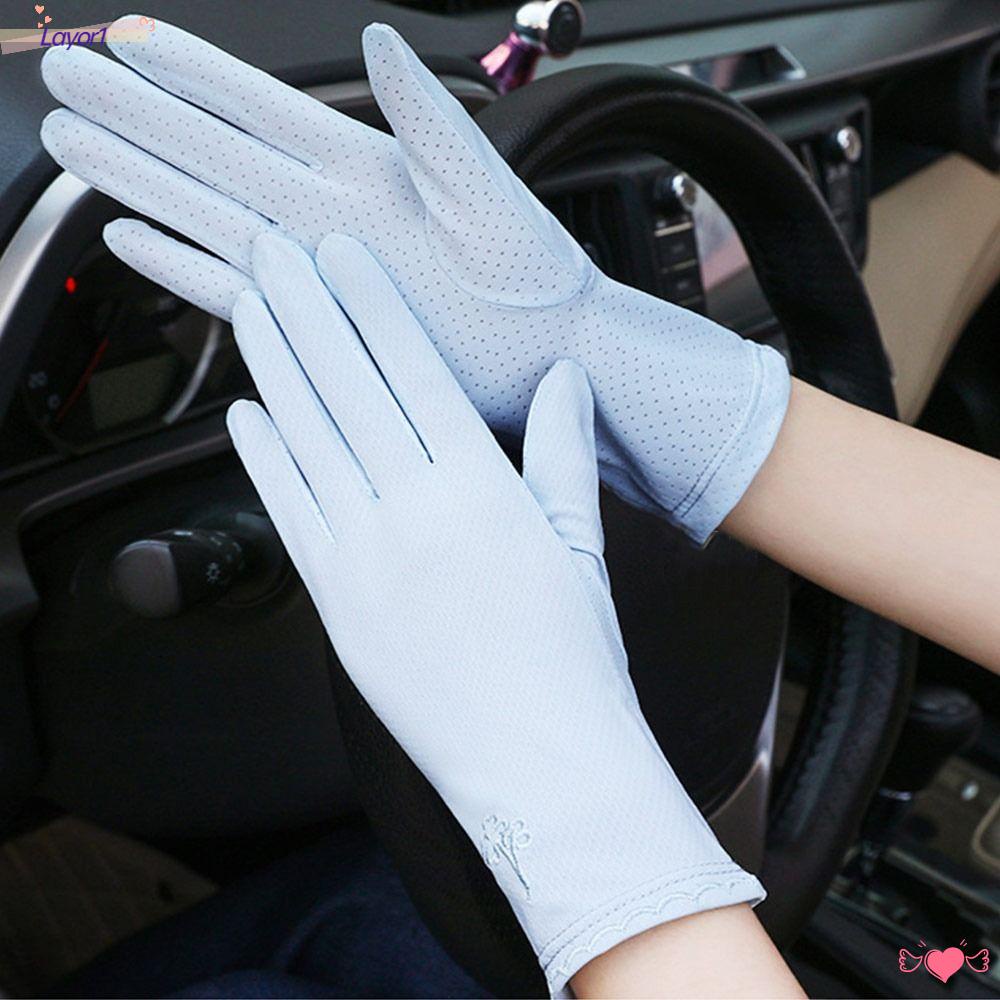 Găng Tay Chống Nắng Bằng Lụa Lạnh Thời Trang Mùa Hè LAYOR1