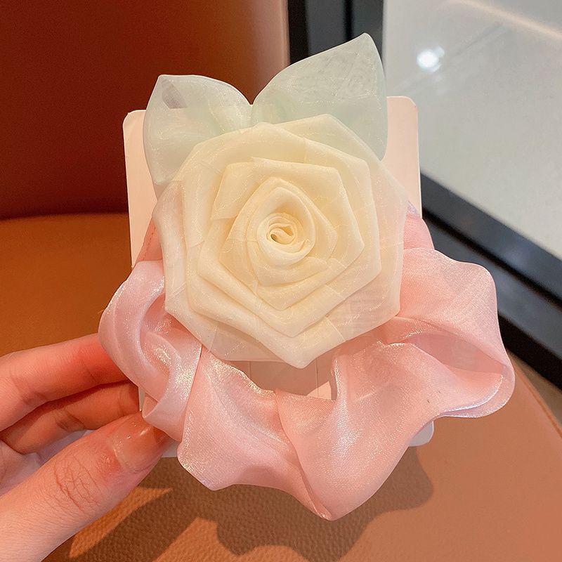 Dây Buộc Tóc Cao Su Đính Hoa Hồng Lớn Mẫu Mới 2023 Thời Trang Cho Bé Gái