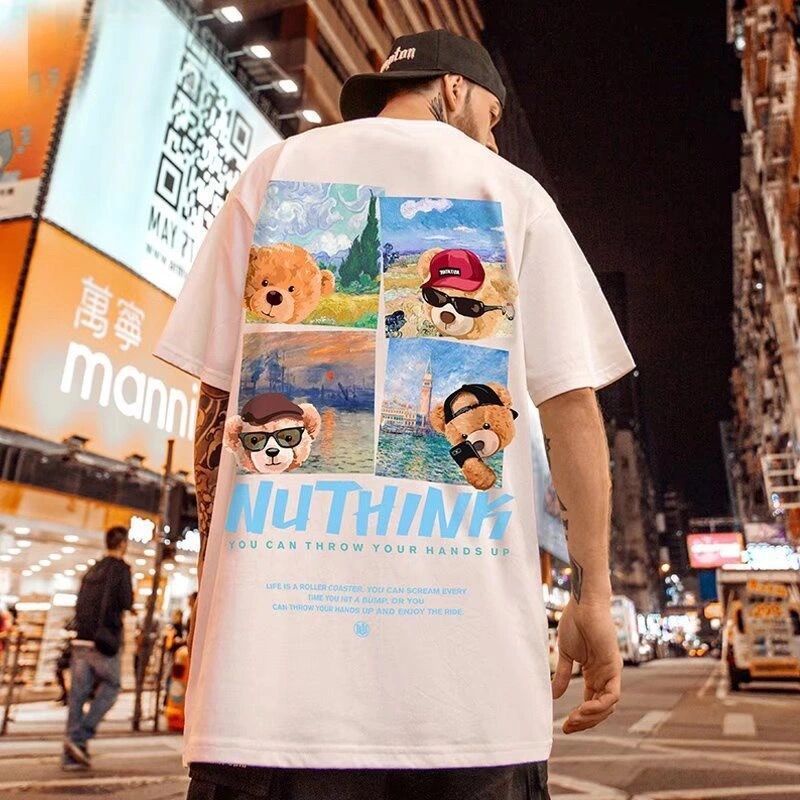 Áo Thun Tay Ngắn Dáng Rộng Phong Cách Hip Hop Thời Trang Âu Mỹ Cho Nam Giới