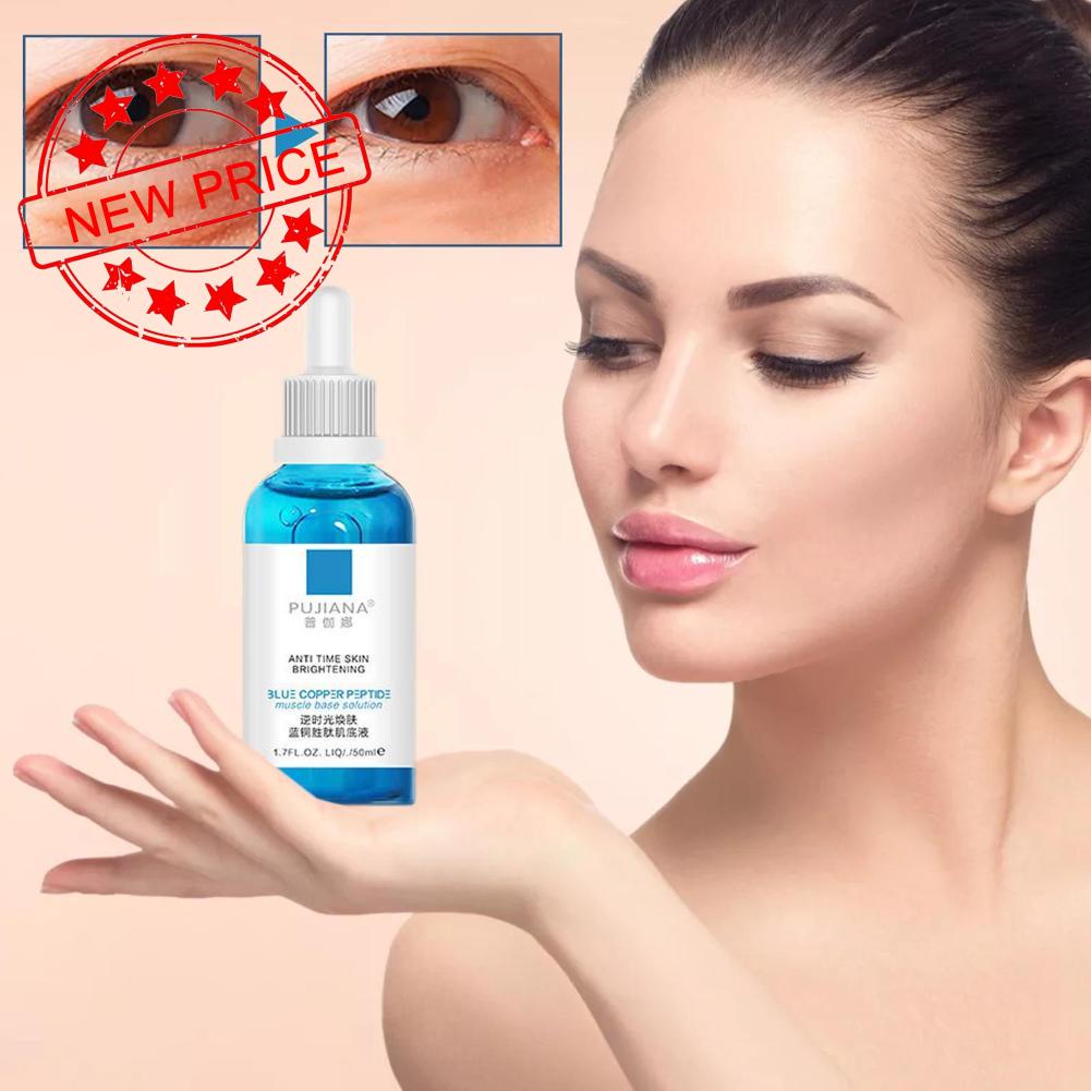 Serum Peptide Dạng Lỏng Chống Lão Hóa Chăm Sóc Da Mặt Màu Xanh Dương 50ML J4L7