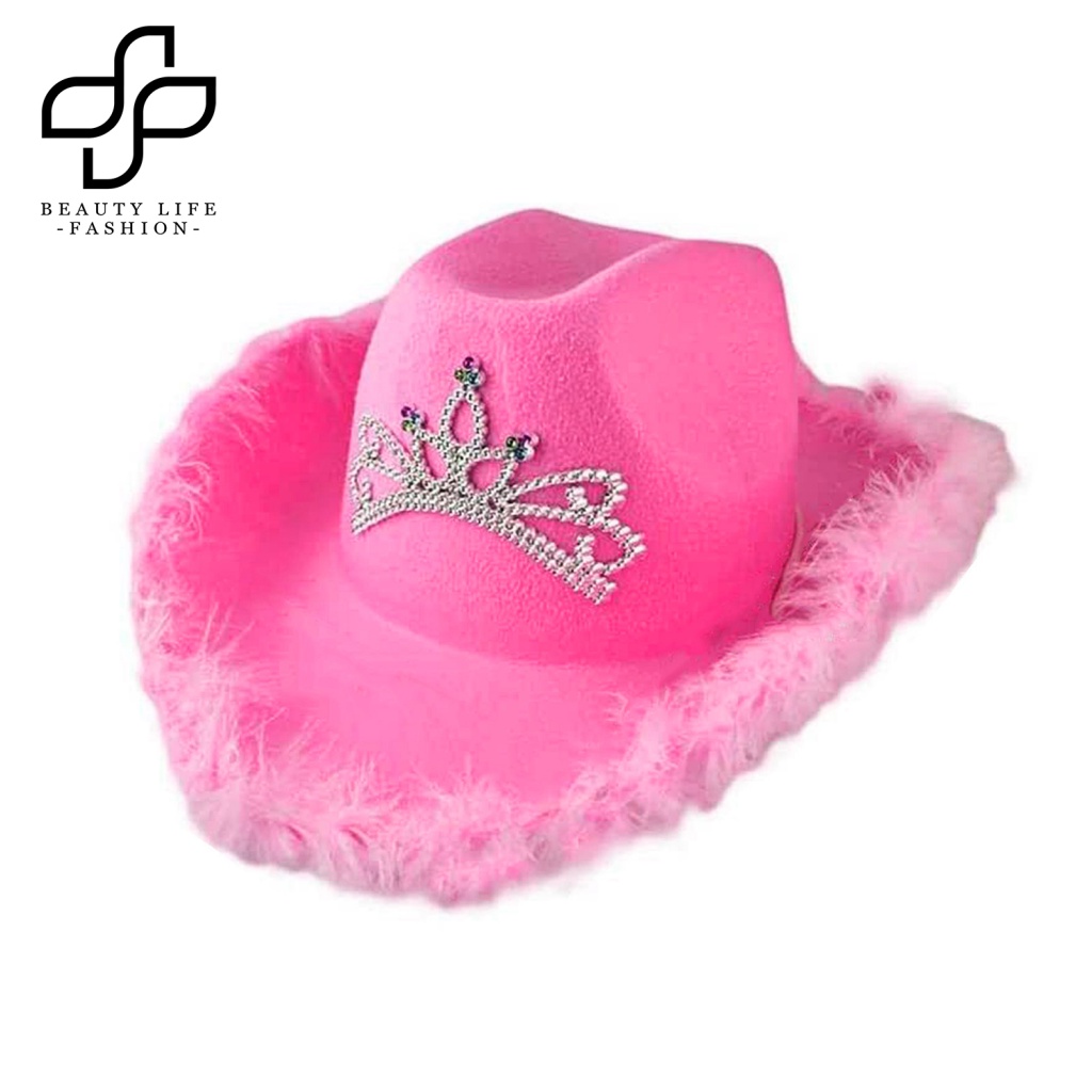 Mũ Vải Bò Đính Kim Sa Hình Lông Vũ Màu Trơn Không Phai Chống Mài Mòn Dùng Làm Đạo Cụ Chụp Ảnh Cho Nữ