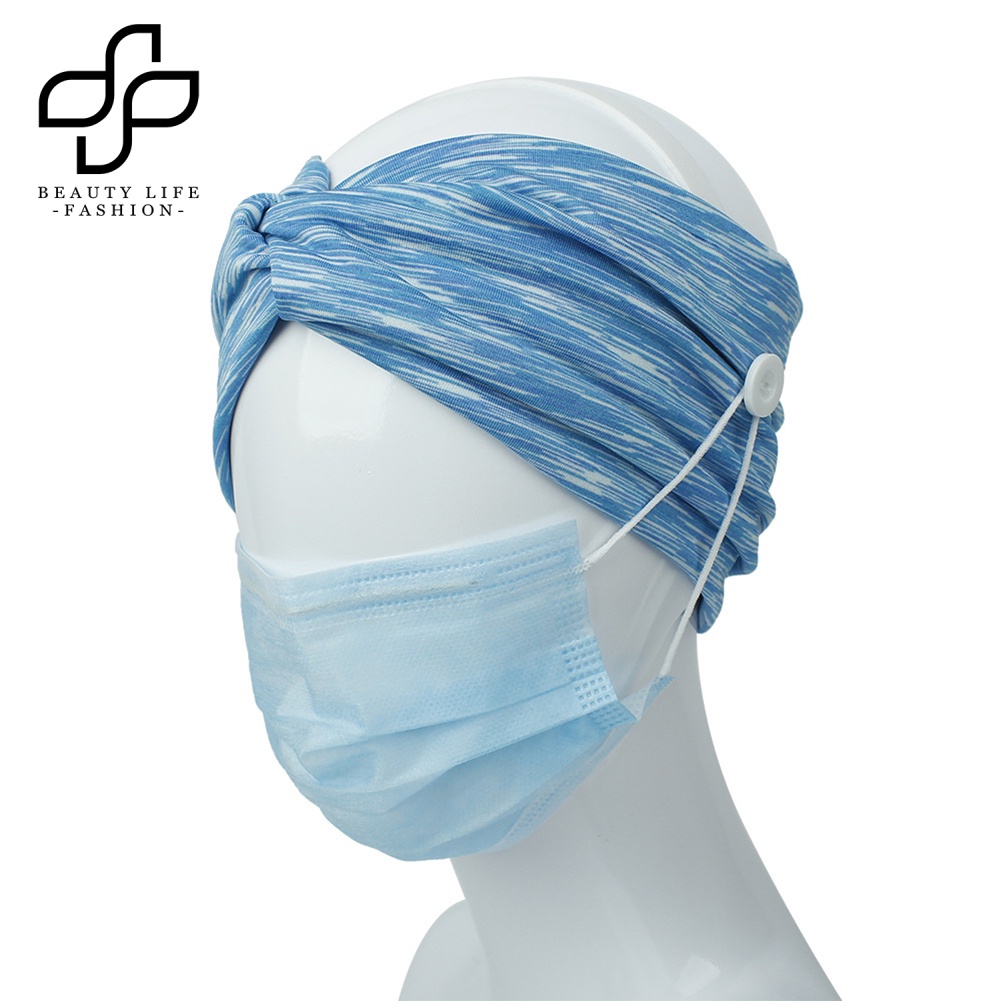 Băng Đô Cài Đầu Chống Mồ Hôi Thắt Nút Chéo Thời Trang Unisex