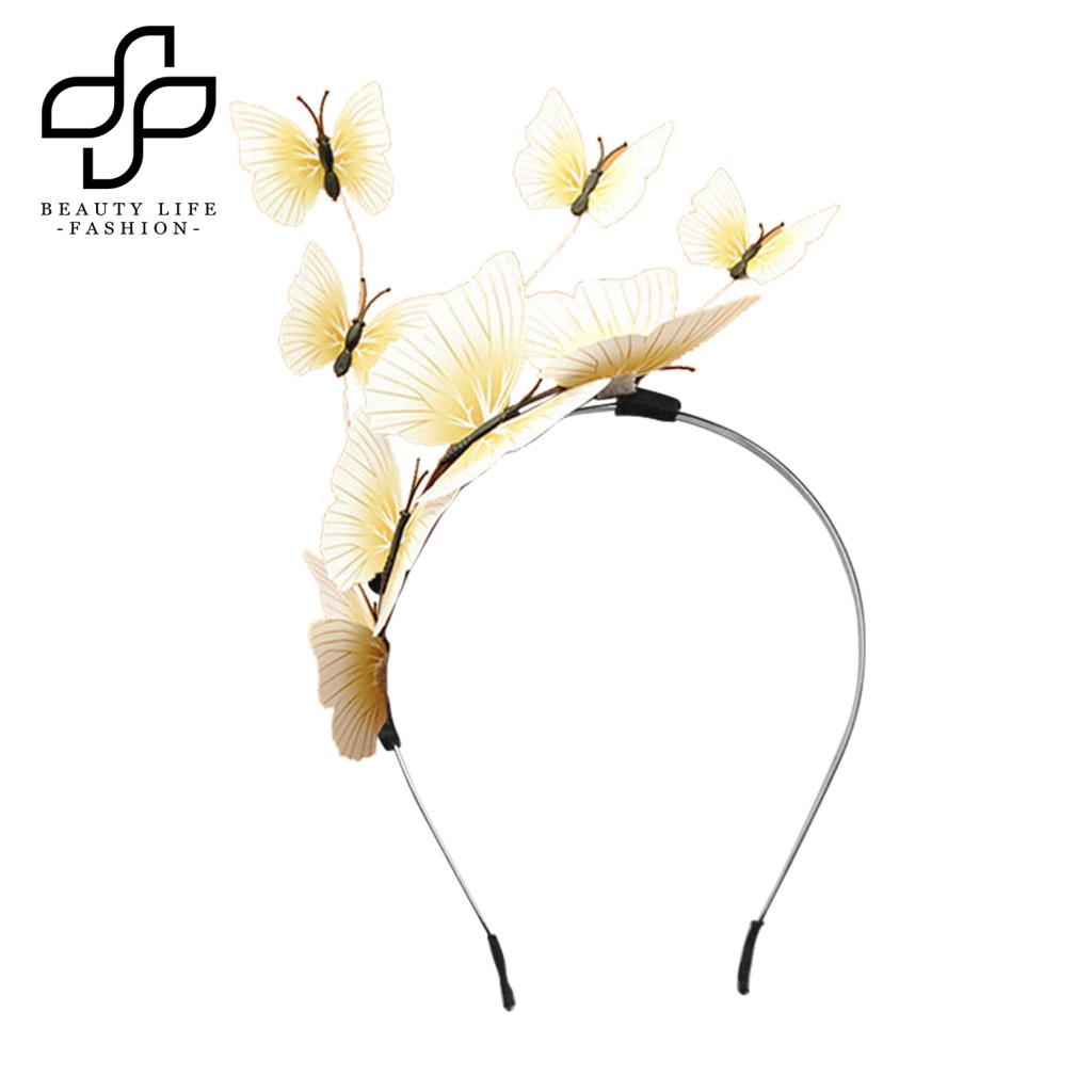 Băng Đô Cài Tóc Bằng Nhựa Hình Bướm Ba Chiều Sáng Tạo