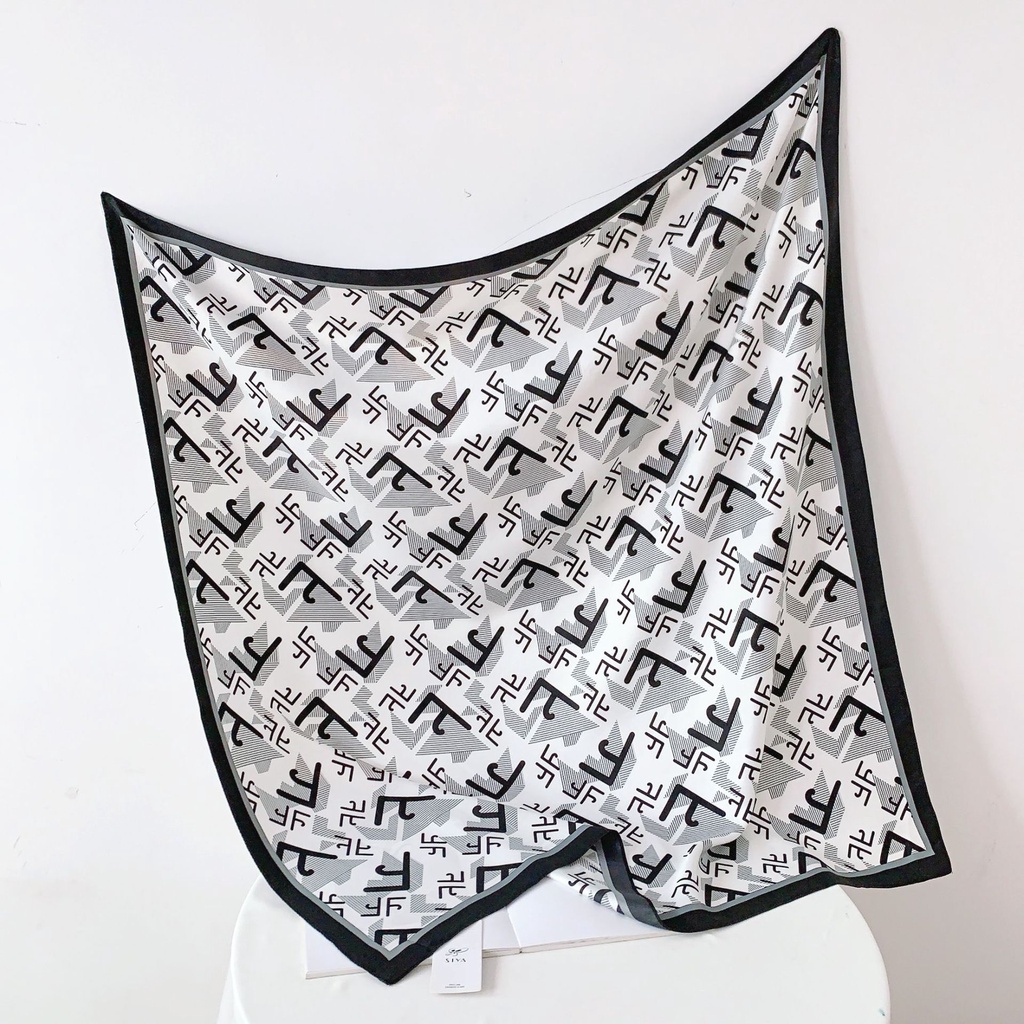 Khăn Choàng Cổ Hình Vuông Cỡ Lớn 90 * 90cm In Chữ Thời Trang Xuân Hè Cho Nữ