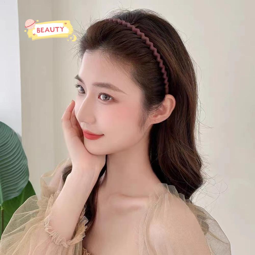 Băng Đô Cài Tóc Gợn Sóng Màu Đen Phong Cách Alice Cho Nam Và Nữ