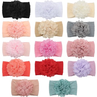 1 Băng Đô Quấn Đầu Đan Sợi Nylon Mềm Mại Đính Hoa Vải Voan Lớn Làm Quà Tặng Cho Bé Trai