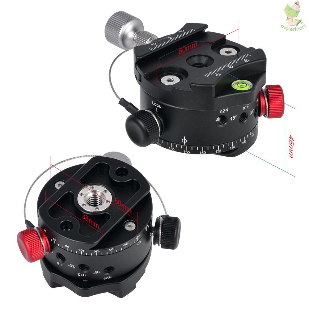 Andoer DH-60 Panoramic Ball Head Indexing Rotator HDR Tripod Head CNC Aluminum Alloy Max. Load 33Lbs for DSLR Camera   Came-6.5