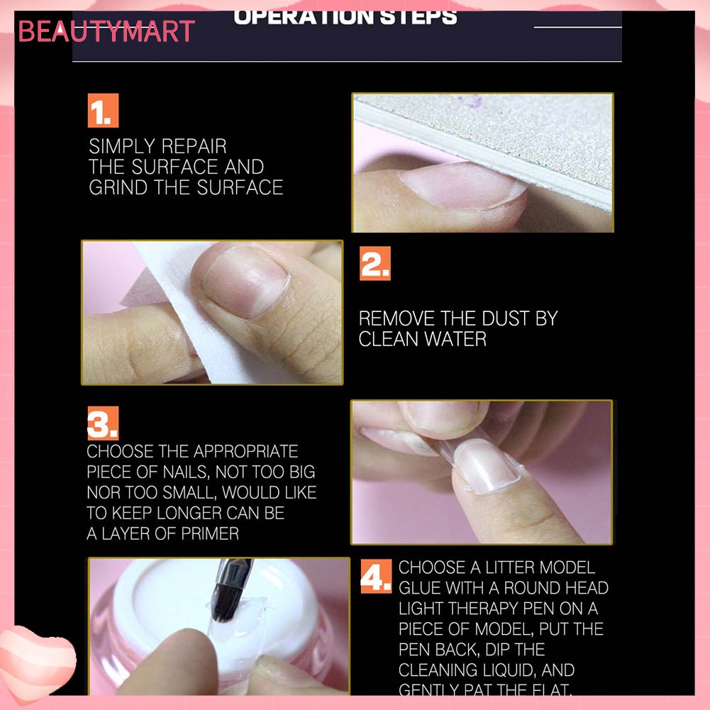 Bộ 100 Móng Tay Giả Bằng Acrylic Trong Suốt Toàn Diện