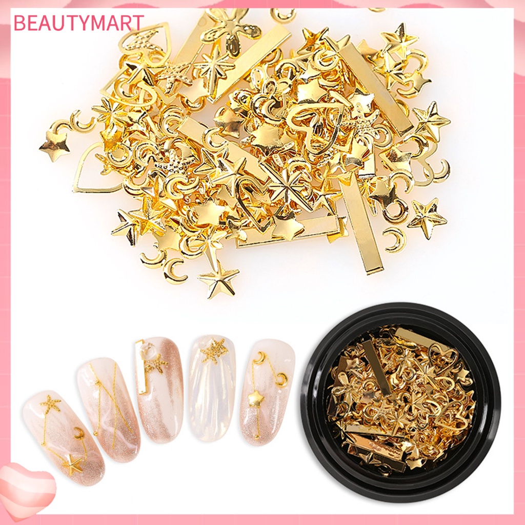 Hạt Dán Trang Trí Móng Tay Bằng Kim Loại Nhiều Màu Sắc DIY Dành Cho Nữ