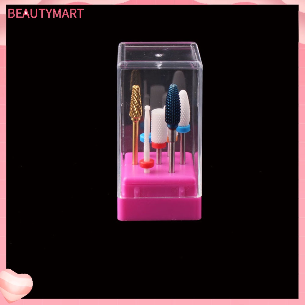 Giá Đỡ Đầu Mài Móng Tay 7 Lỗ Trong Suốt Tiện Lợi