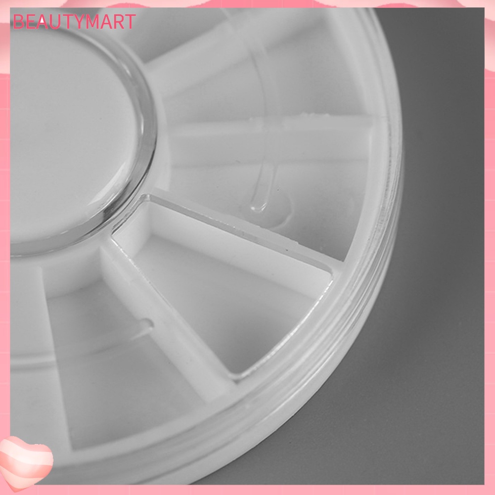 Hộp Tròn Rỗng Đựng Phụ Kiện Trang Trí Móng 12 Ngăn Tiện Lợi Ốp