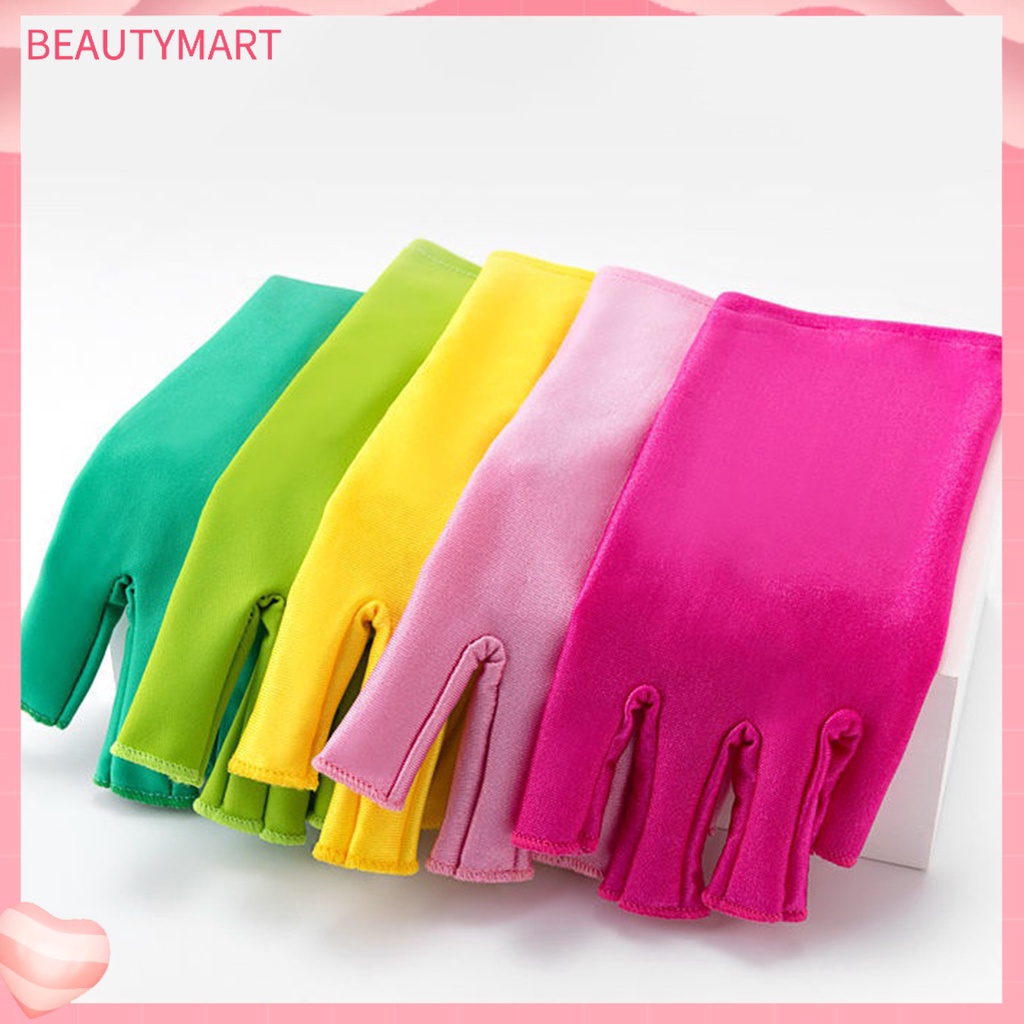 1 Đôi Găng Tay Hở Ngón Bằng Polyester Co Giãn Thoáng Khí Chống Tia UV Không Mùi Có Thể Giặt Rửa Tiện Dụng