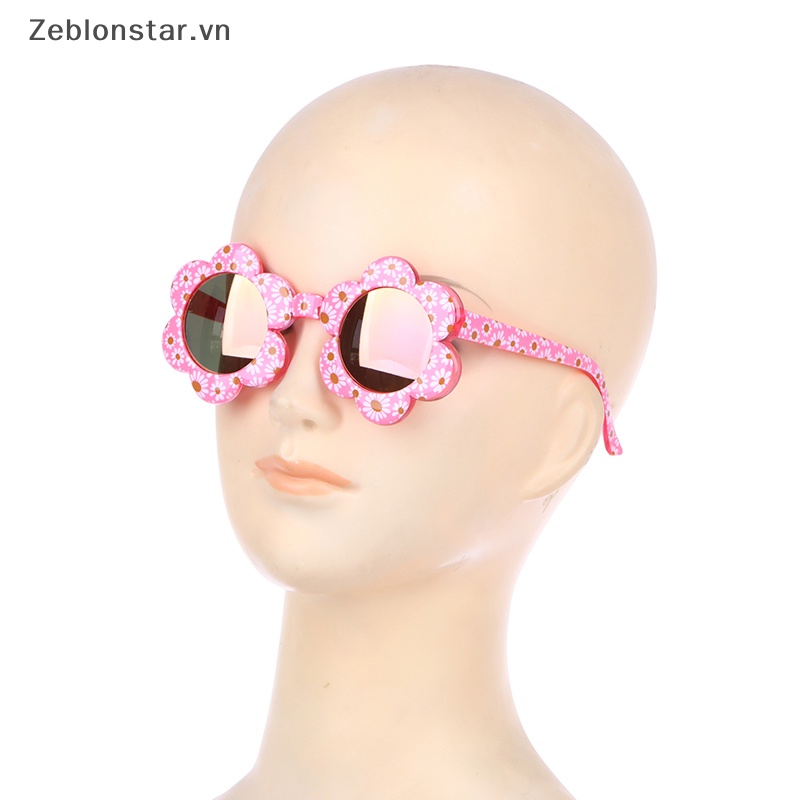 Kính Mát Tròn Chống Tia UV400 Họa Tiết Hoa Hoạt Hình Nhiều Màu Sắc Thời Trang Cho Bé