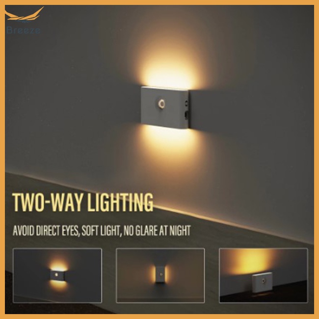 Đèn Led Không Dây Sạc Usb Cảm Ứng Cơ Thể Người Dùng Trang Trí Phòng Ngủ / Phòng Tắm