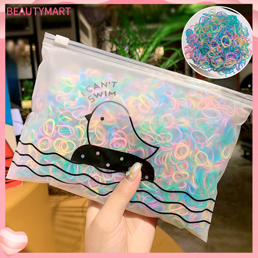 Túi 1000 Dây Buộc Tóc Co Giãn Nhiều Màu Sắc Dùng Một Lần Dành Cho Nữ