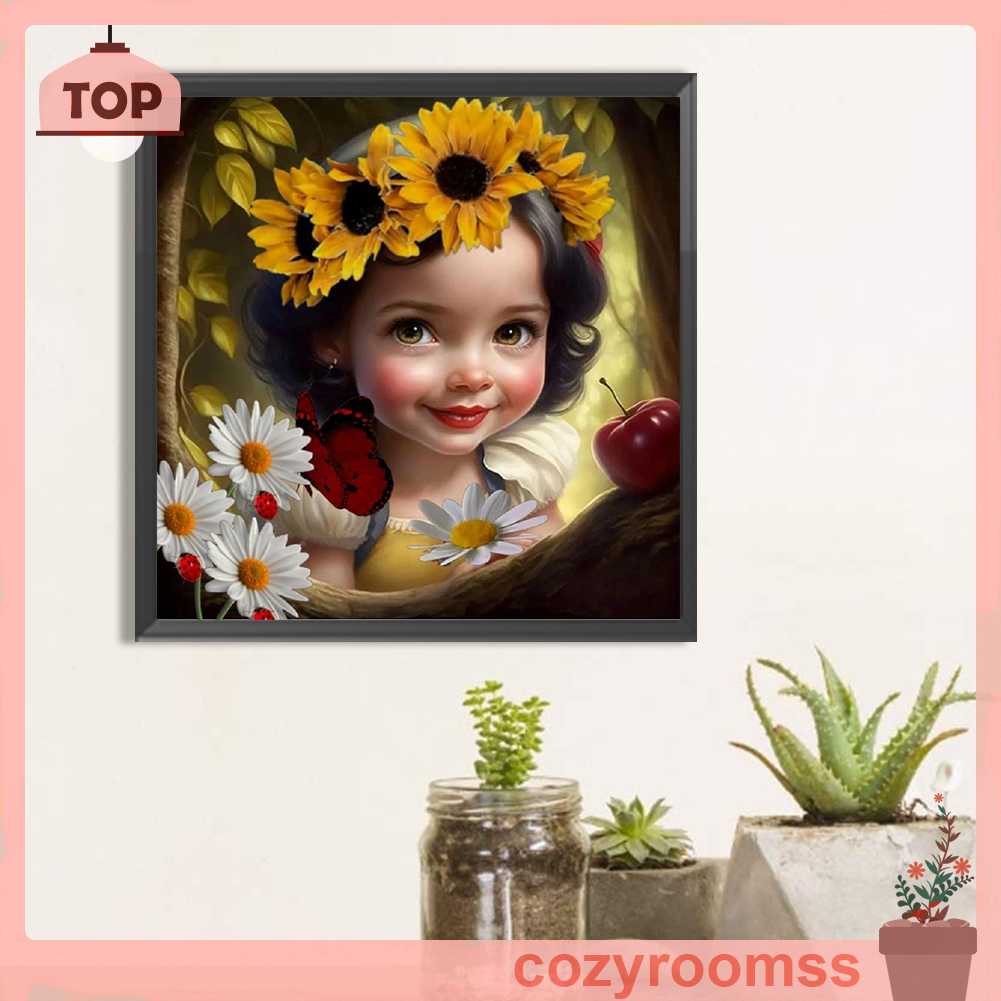 Tranh Đính Đá Kim Cương Toàn Bộ 5D DIY Hình Vẽ Cô Gái Trang Trí Nhà Cửa