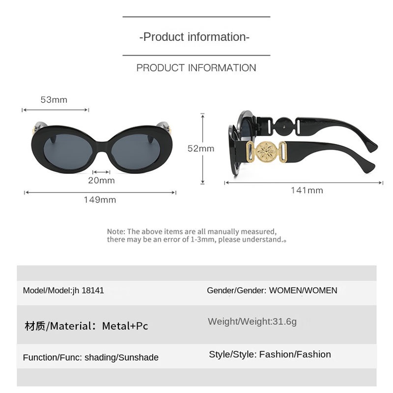 Kính Mát Gọng oval Phong Cách Âu Mỹ Cổ Điển Mới Cho Nam Và Nữ