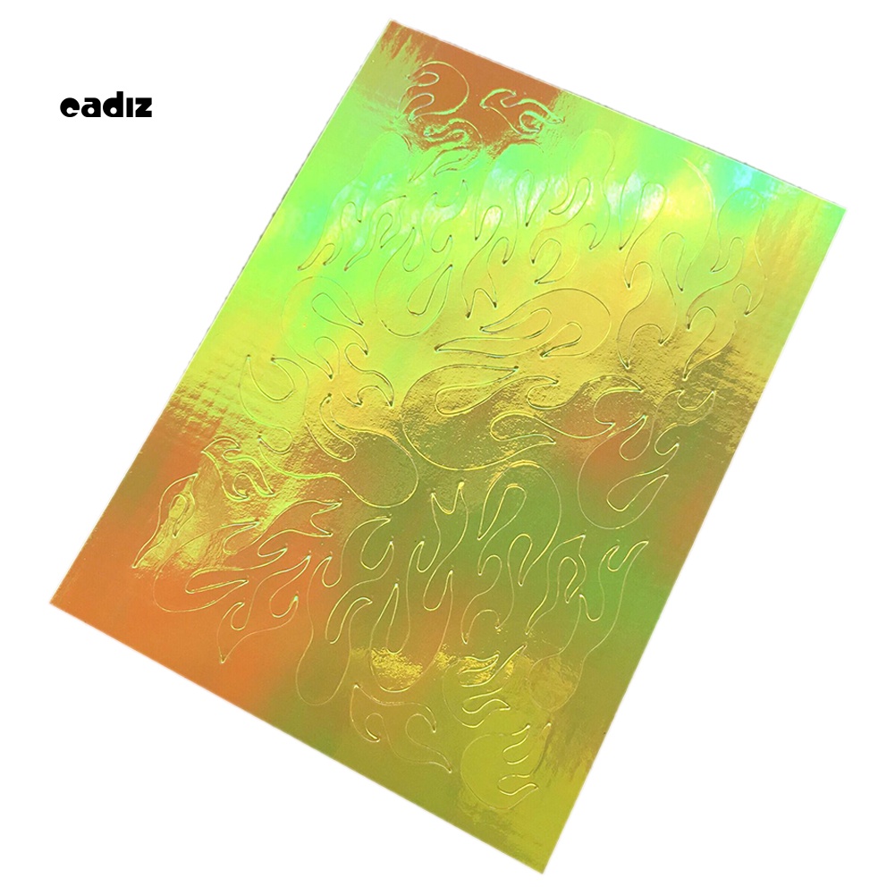 Set 1 / 16 Miếng Dán Trang Trí Móng Tay Hình Ngọn Lửa DIY