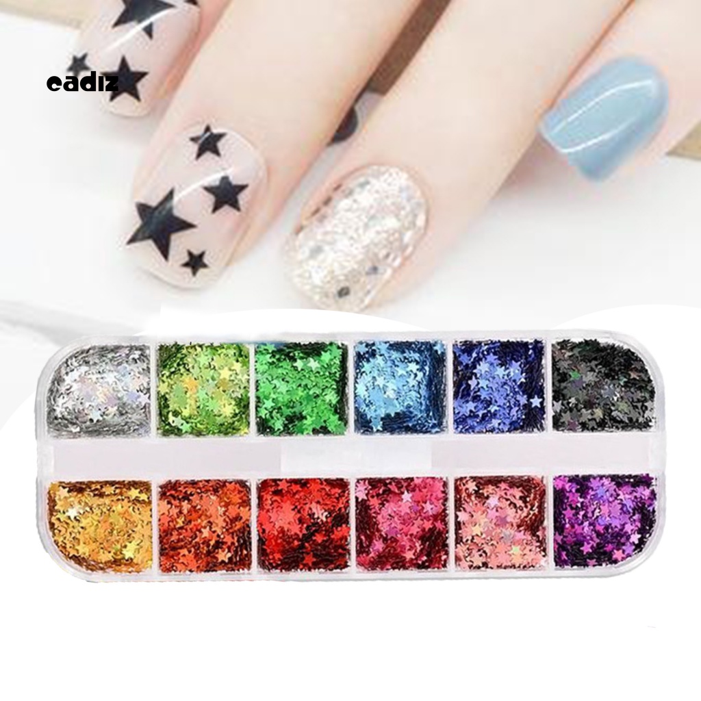 Hộp Sequin Lấp Lánh Nhiều Màu Sắc Dùng Để Trang Trí Móng Nghệ Thuật