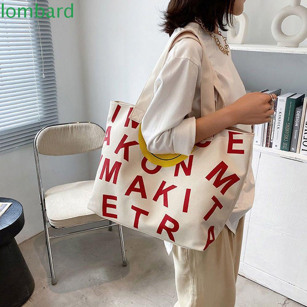 Túi Vải Canvas Đeo Vai In Chữ Dễ Thương Đựng Mỹ Phẩm Tiện Lợi Cho Mẹ Bỉm Sữa