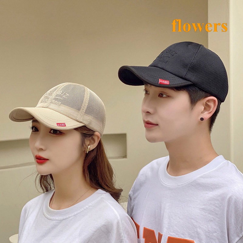 Mũ Lưỡi Trai Phối Lưới Thêu Chữ Thời Trang Cho Nam Nữ