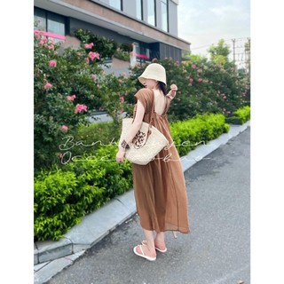 Váy đầm 2 dây bản to lót lụa chất tơ mềm bay nữ tính