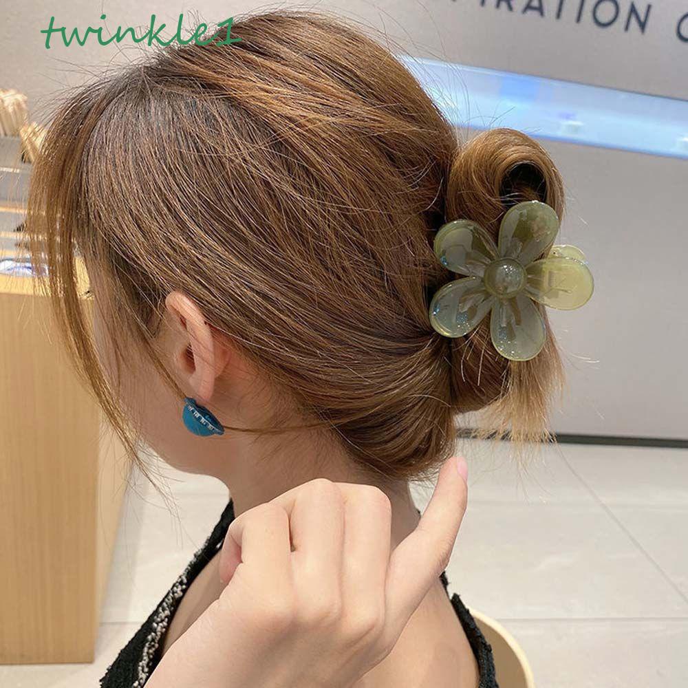 Kẹp Tóc Hoa Lấp Lánh Bằng Acrylic Dễ Thương Nhiều Màu Sắc