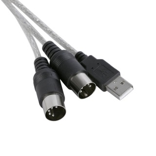 USB IN OUT MIDI Interface Cable Converter PC to Music Keyboard Adapter Cord