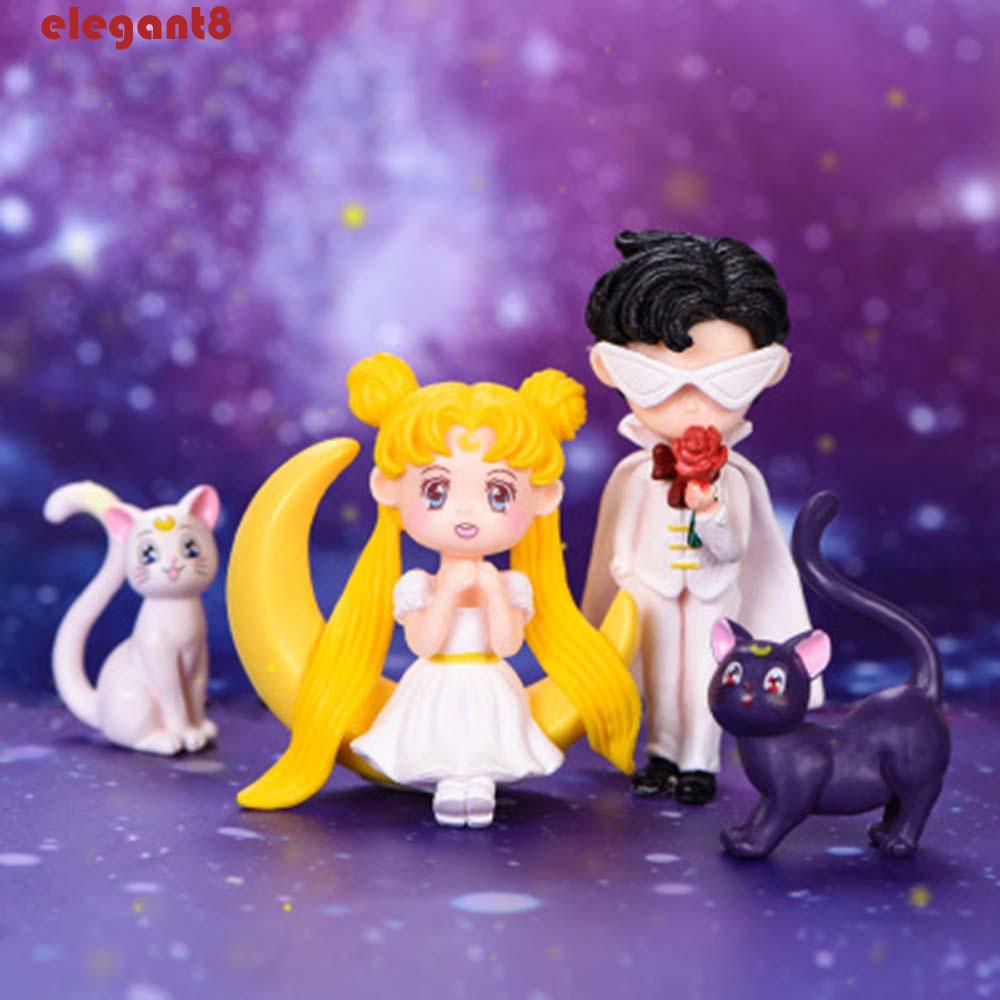 Mô Hình Thủy Thủ Mặt Trăng Bằng PVC Dễ Thương Dùng Trang Trí Bánh Kem