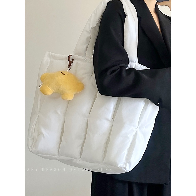 Túi Tote Đeo Vai Bằng Cotton Nhẹ Mềm Mại Hình Đám Mây Cỡ Lớn Thoải Mái Cho Nữ