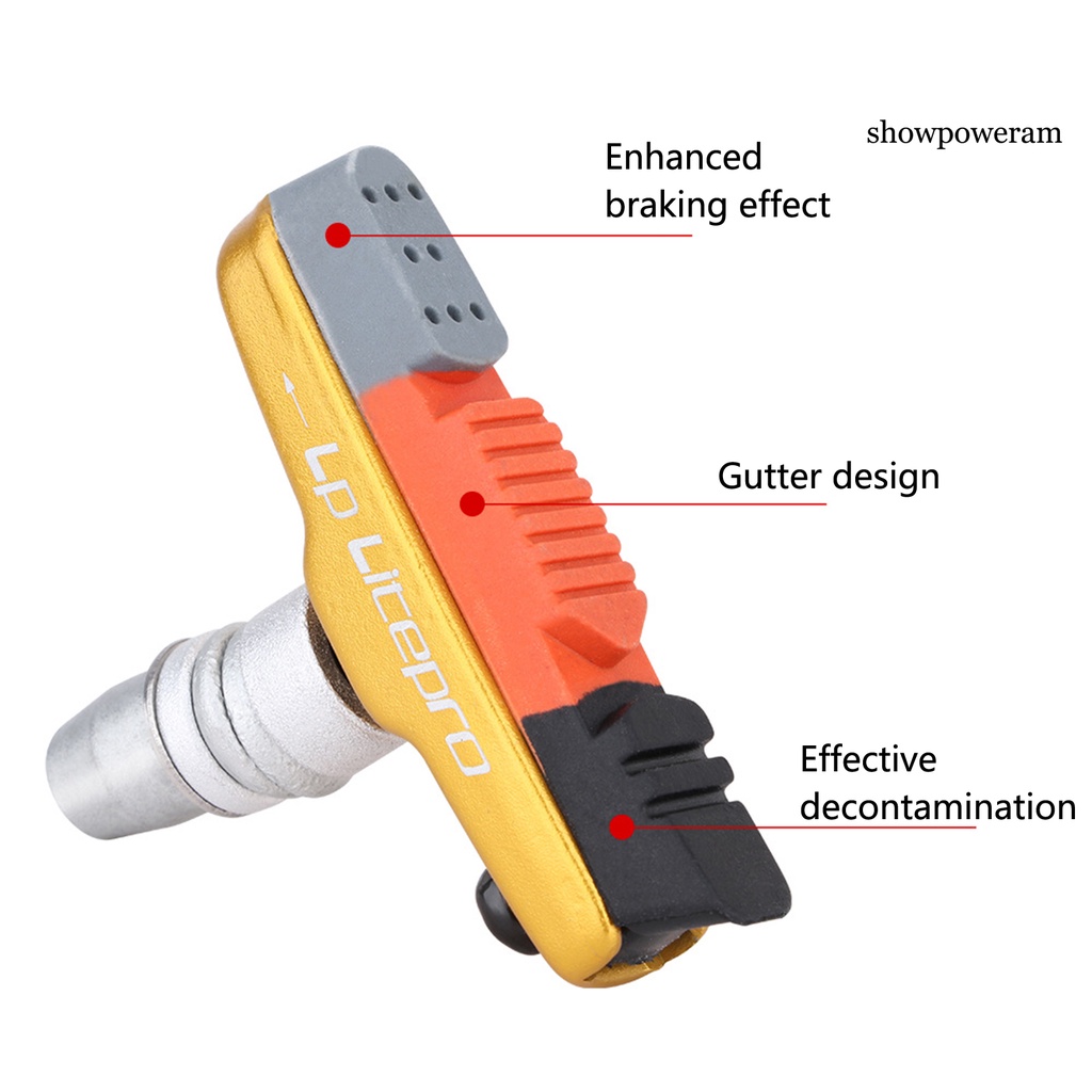1 Cặp Má Phanh Xe Đạp Hình Chữ V Bằng Cao Su Dày Dặn Giảm Tiếng Ồn Tiện Dụng