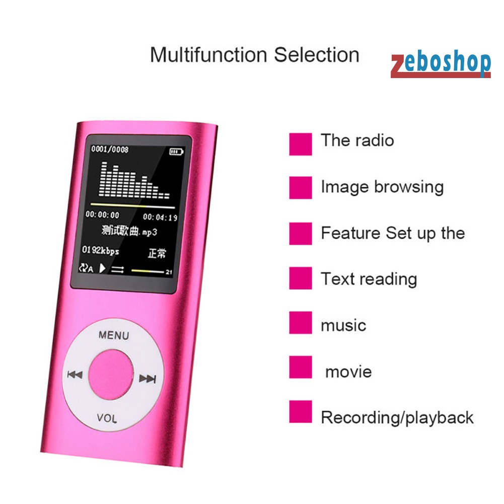 Máy Nghe Nhạc MP4 Mini Màn Hình Màu 1.8inch Hỗ Trợ Thẻ TF Đài FM Radio Kỹ Thuật Số An Toàn