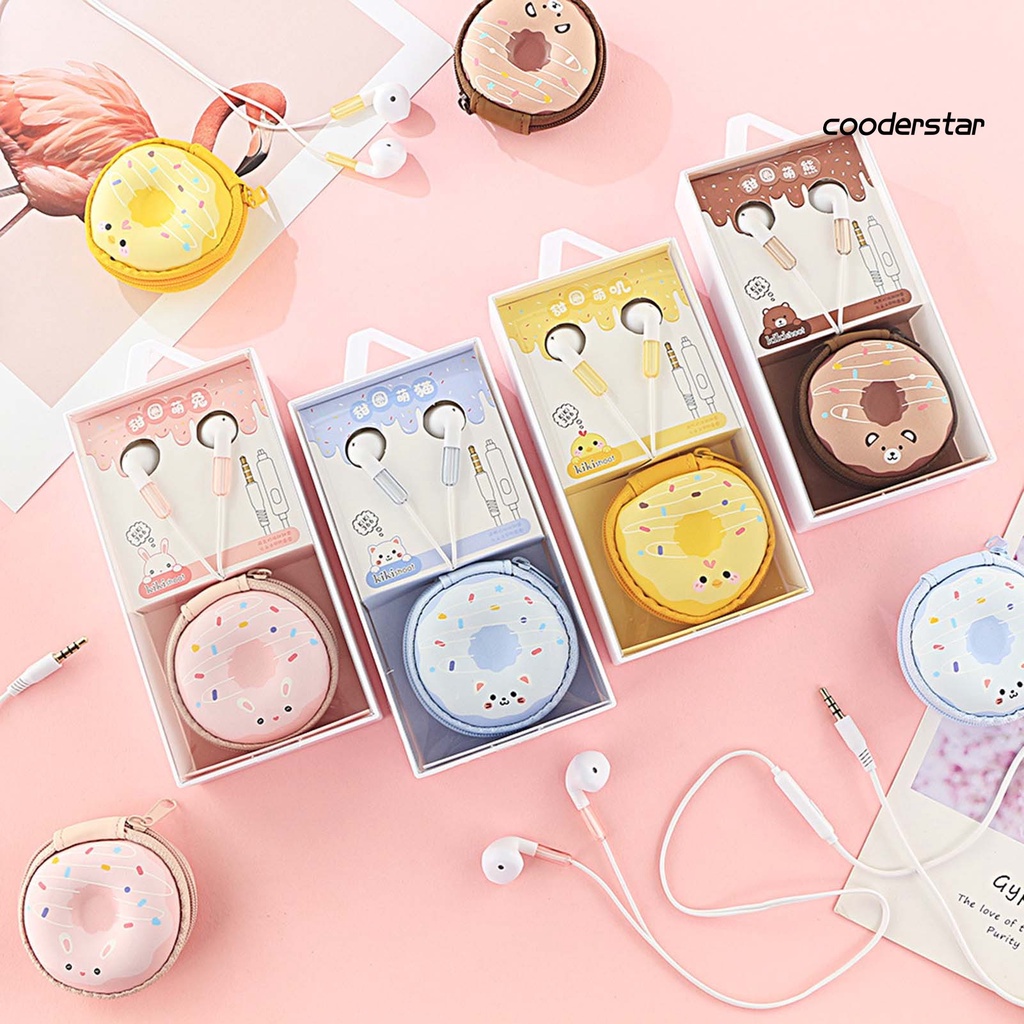 Tai Nghe Có Dây Âm Thanh Nổi Kiểu Hoạt Hình Mega Bass Cổng 3.5mm Kèm Mic