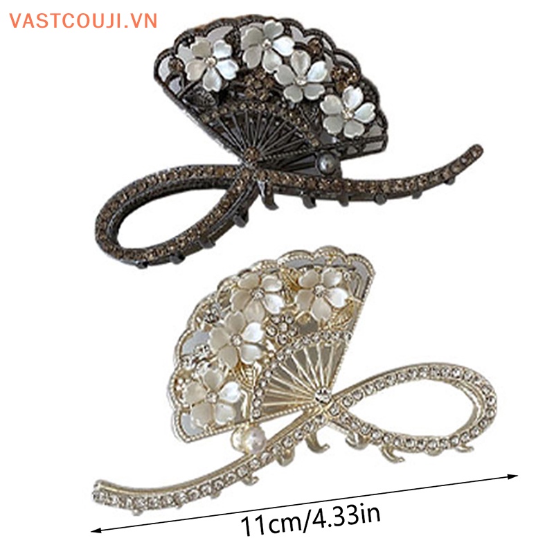 Kẹp Tóc Hình Cá Mập Đính Đá Phong Cách Vintage Cho Nữ