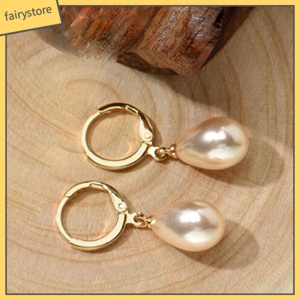 [FRO] 1 Đôi Bông Tai Hợp Kim Đính Ngọc Trai Nhân Tạo Thanh Lịch Cho Cuộc Sống Hàng Ngày